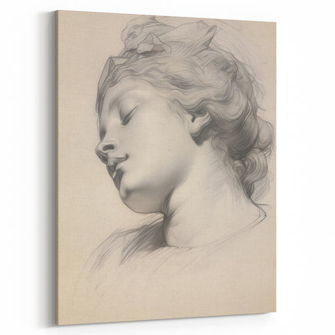 Timeless Vintage Portrait - Classic Sketch of Elegance Wall Art