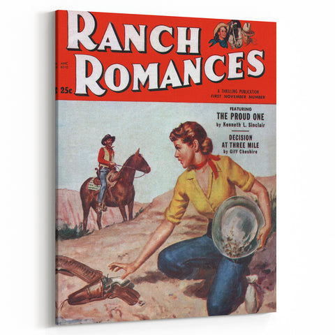 Vintage Magazine Cover Art - Retro Western Romance Magazine Print