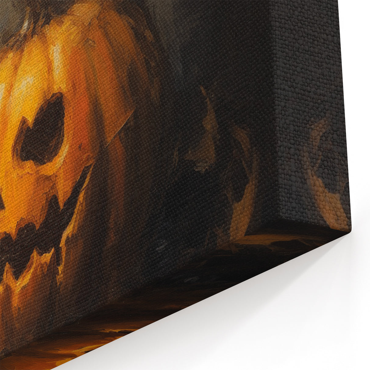 Jack O Lantern Candlelight Halloween Wall Art - Gothic Oil Painting