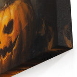 Jack O Lantern Candlelight Halloween Wall Art - Gothic Oil Painting