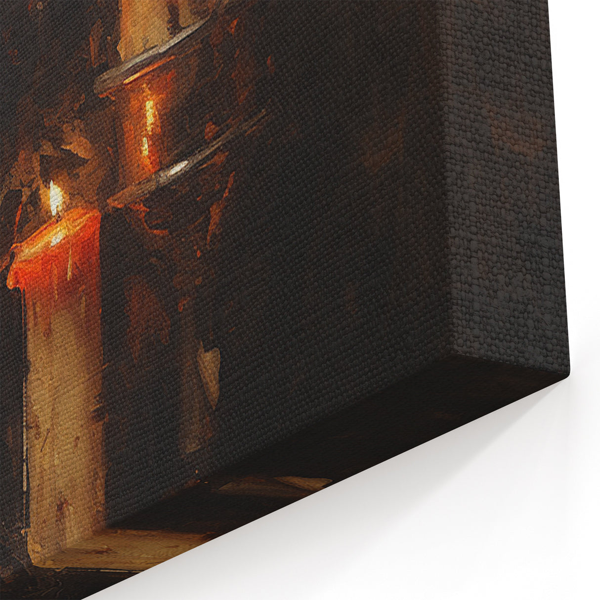 Skulls and Candlelight Halloween Wall Art - Gothic Oil Painting