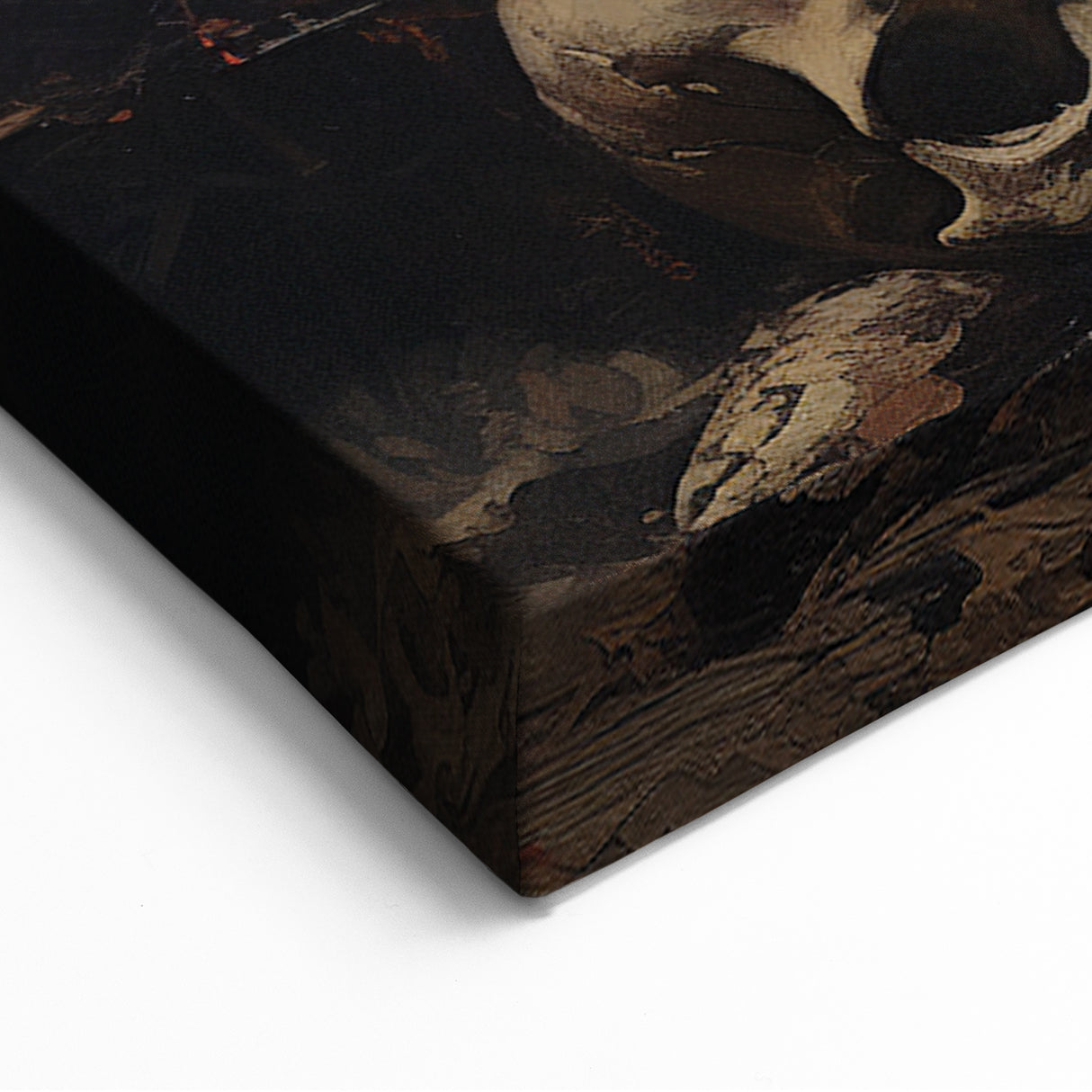 Skulls and Candlelight Halloween Wall Art - Gothic Oil Painting