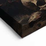 Skulls and Candlelight Halloween Wall Art - Gothic Oil Painting