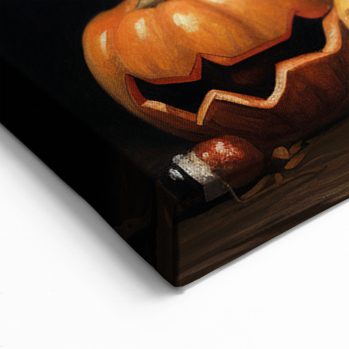 Pumpkin Basket Halloween Wall Art - Rustic Spooky Oil Painting