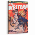 Real Western Stories Vintage Magazine Cover - Retro Cowboy Art