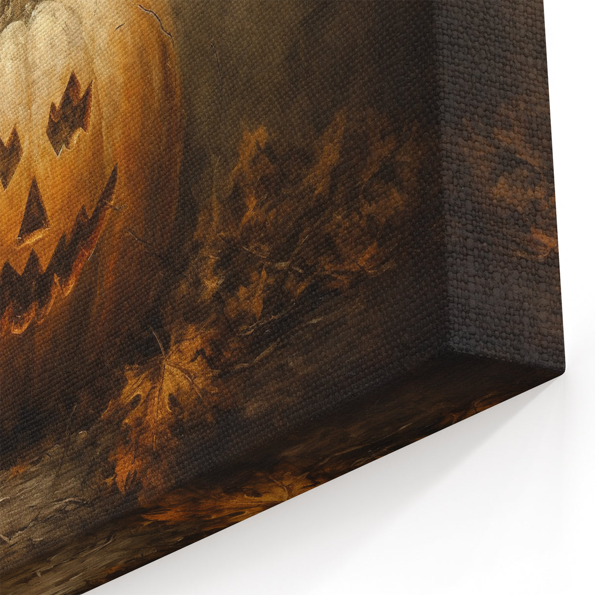 Haunted Jack O Lantern Halloween Canvas Art - Spooky Oil Painting