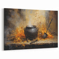 Witch’s Cauldron Halloween Wall Decor - Mystical Oil Painting