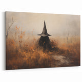 Halloween Canvas Art - Mysterious Witch in Autumn Landscape