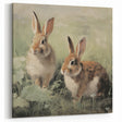 Vintage Animal Art: Rabbits in Grass – Retro Wildlife Illustration