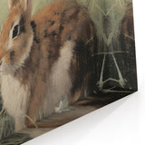 Vintage Animal Art: Rabbits in Grass – Retro Wildlife Illustration