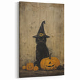 Halloween Wall Hangings - Witch Cat and Jack O Lanterns