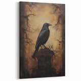 Spooky Wall Art - Gothic Raven on Haunted Landscape