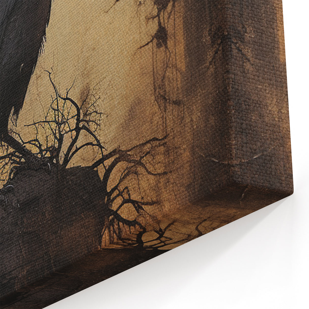 Spooky Wall Art - Gothic Raven on Haunted Landscape