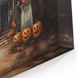 Halloween Art Prints - Haunted House with Jack O Lanterns