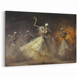 Halloween Canvas Art - Skeleton Ballerinas in a Gothic Dance
