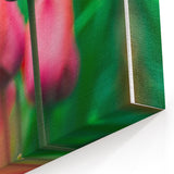 Spring Canvas Art – Dew-Kissed Tulips in Vibrant Bloom