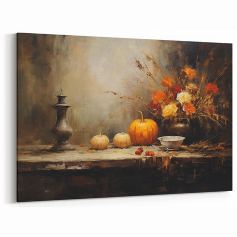 Halloween Wall Hangings - Rustic Pumpkin Still Life Art