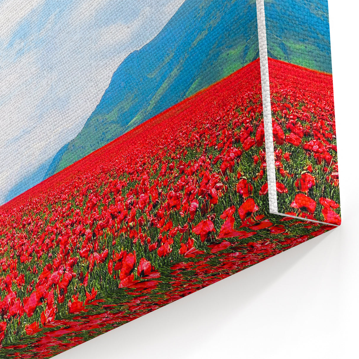 Spring Landscape Wall Art – Vibrant Red Poppy Field Canvas