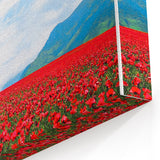 Spring Landscape Wall Art – Vibrant Red Poppy Field Canvas
