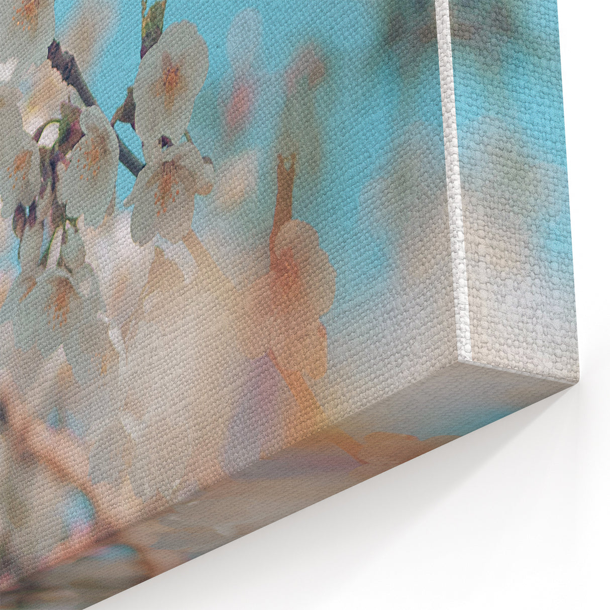 Floral Wall Art – Blooming Cherry Blossoms Against Blue Sky