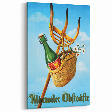 Vintage Märvoiler Obstsäfte Poster: Retro Beverage Advertising Art