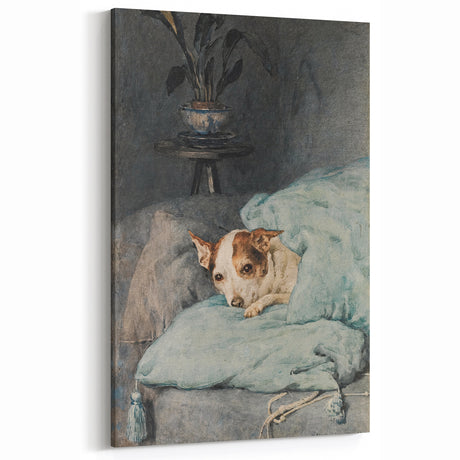 Vintage Animal Art – Cozy Dog in Classic Pet Portrait Print