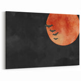 Spooky Wall Art - Blood Moon and Bats Watercolor Print