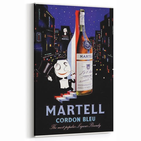Vintage Martell Cordon Bleu Poster: Retro Brandy Advertising Art