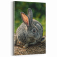 Spring Wall Art – Adorable Gray Rabbit in Nature Canvas Print