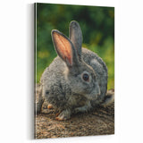Spring Wall Art – Adorable Gray Rabbit in Nature Canvas Print