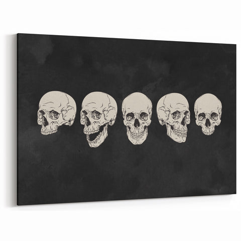 Halloween Canvas Art - Vintage Skull Expressions Print