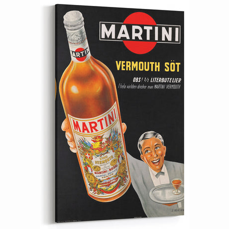 Vintage Martini Vermouth Poster: Retro Advertising Wall Art