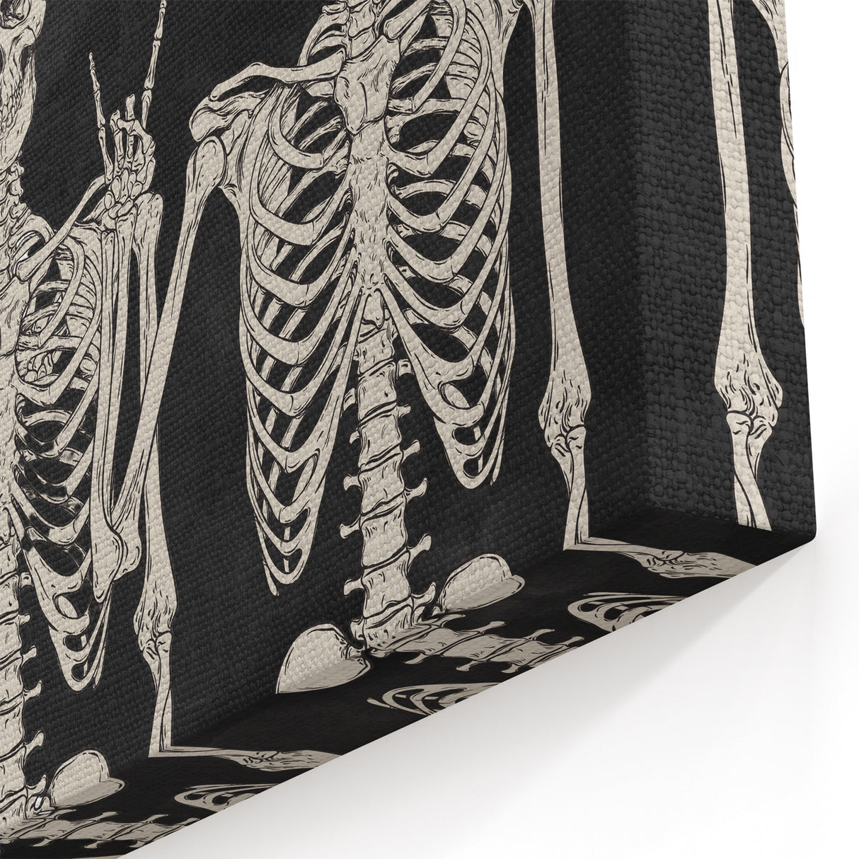 Spooky Wall Art - Trio of Skeletons Halloween Canvas Print