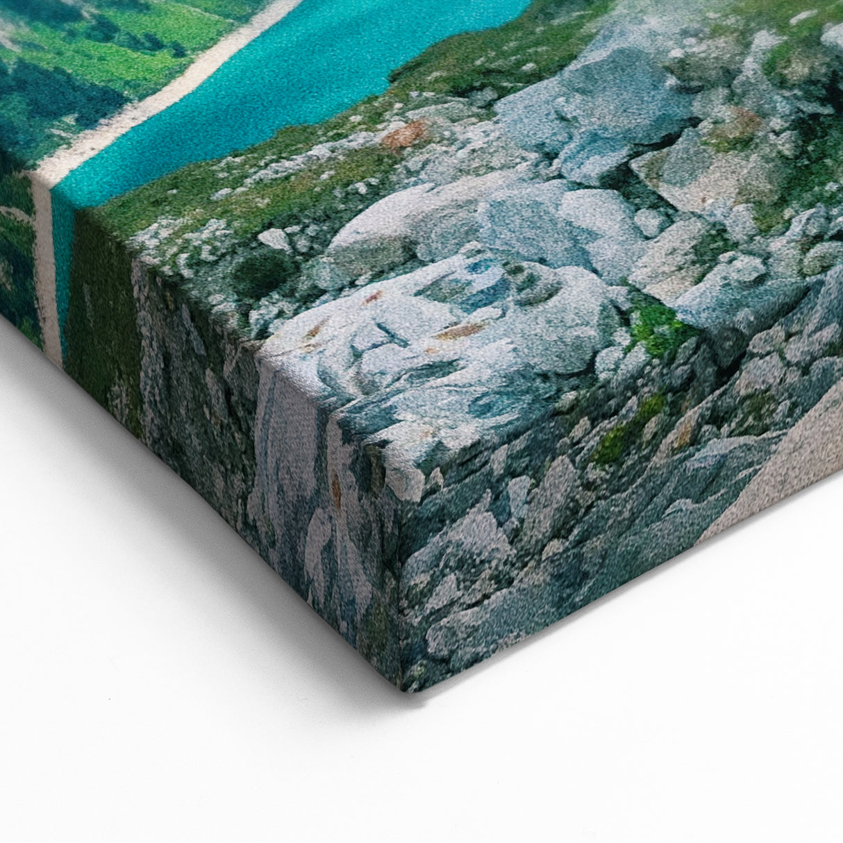 Spring Landscape Wall Art – Serene Mountain & Turquoise Lake