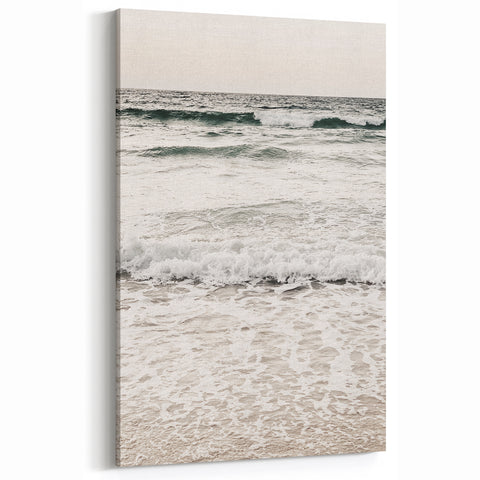 Minimalist Ocean Waves – Tranquil Summer Beach Wall Art