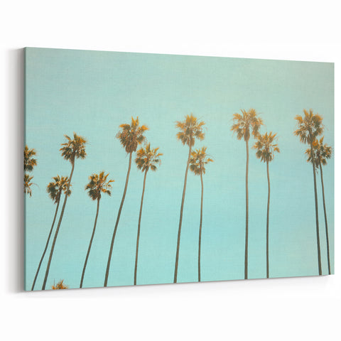 Tall Palm Trees Under Blue Sky – Vibrant Summer Wall Art