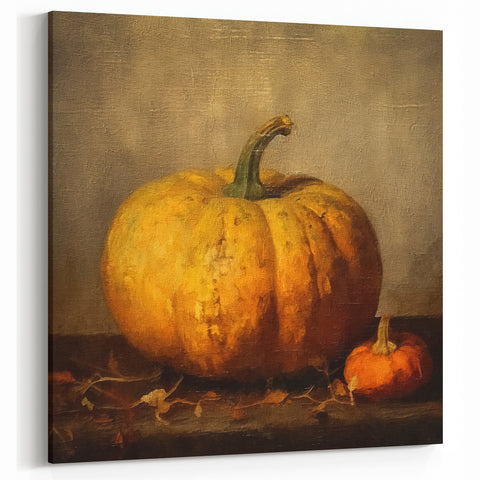 Halloween Art Prints - Rustic Pumpkin Painting for Fall Wall Decor