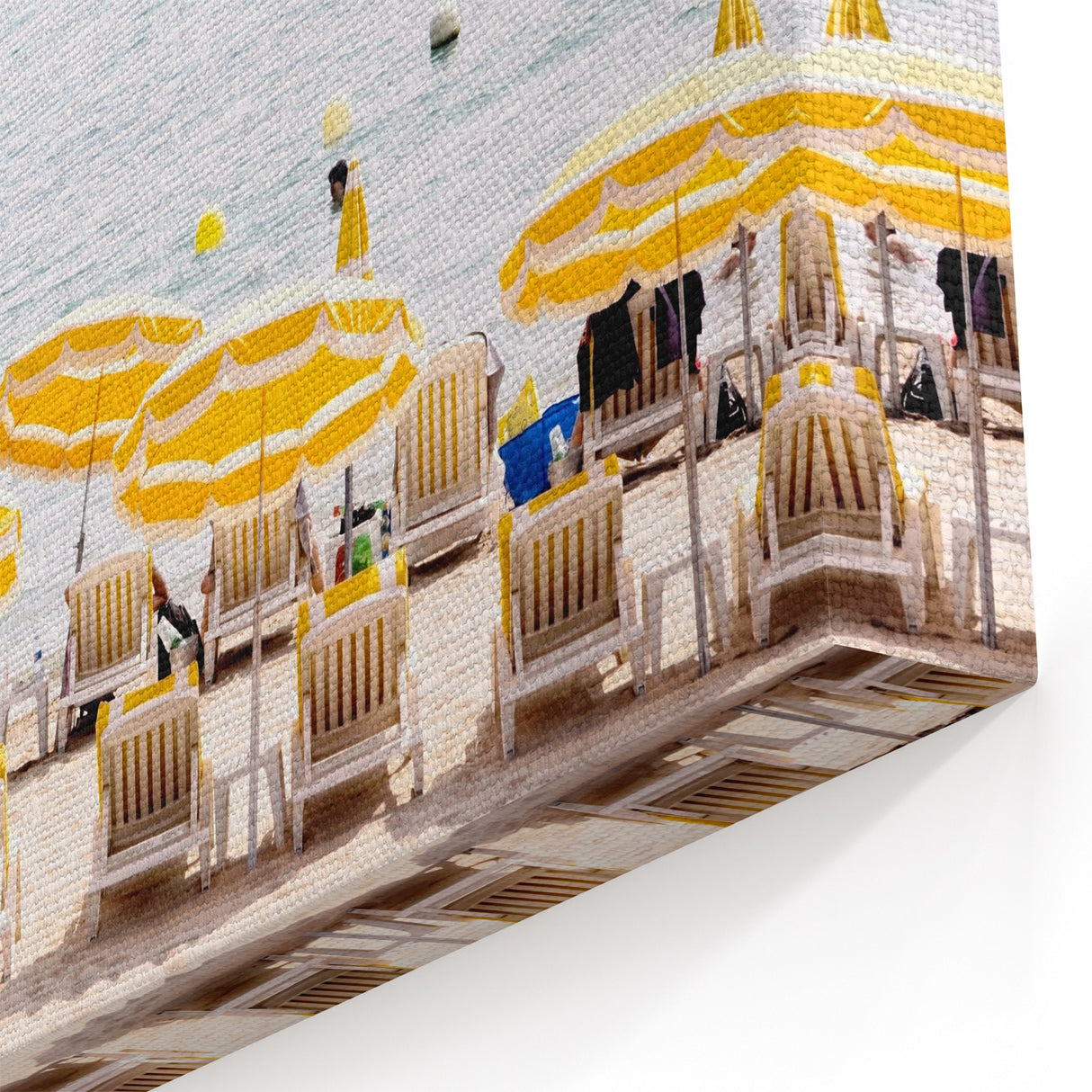 Vibrant Yellow Beach Umbrellas – Summer Coastal Wall Art