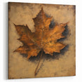 Halloween Canvas Art - Rustic Autumn Leaf Painting for Seasonal Decor