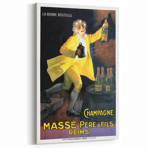 Vintage Champagne Massé Père & Fils Poster: Retro Advertising Art