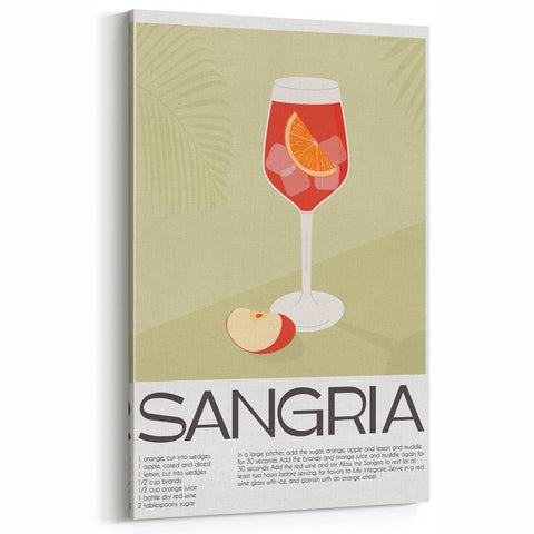 Sangria Cocktail Wall Art – Modern Drink Recipe Print