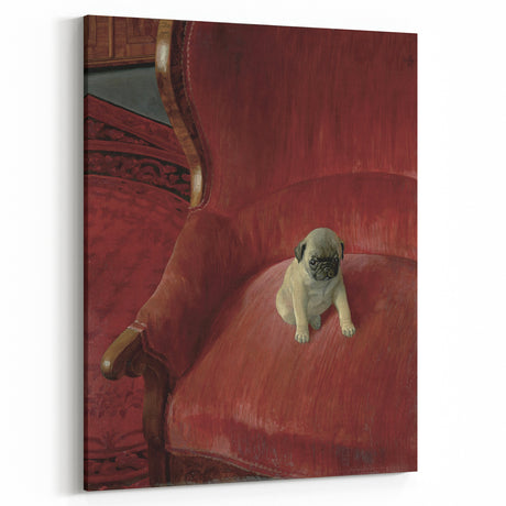 Vintage Animal Art – Playful Pug in Classic Pet Portrait