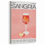 Tropical Cocktail Wall Art – Sangria Recipe Print for Bar Decor