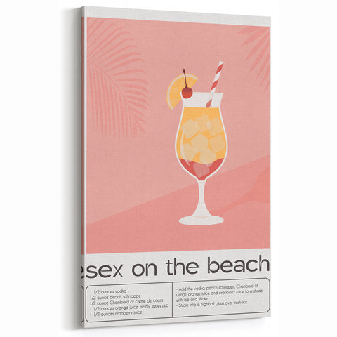 Bar Wall Art – Sex on the Beach Cocktail Recipe Print