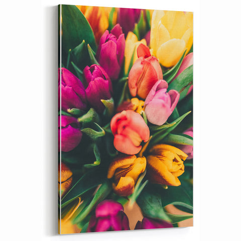 Floral Wall Art – Vibrant Tulip Bouquet Spring Canvas Print