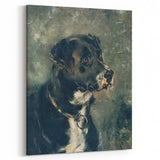 Vintage Animal Art – Majestic Black Dog in Classic Portrait
