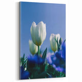 Elegant White Tulips - Spring Wall Art Floral Botanical Canvas