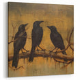 Spooky Wall Art - Gothic Ravens on a Branch Halloween Canvas Art