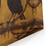 Spooky Wall Art - Gothic Ravens on a Branch Halloween Canvas Art
