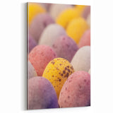 Pastel Speckled Eggs - Spring Wall Art Soft Botanical Canvas